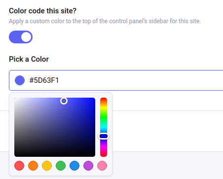 color code site