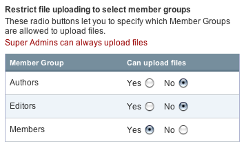 Restrict to select member groups