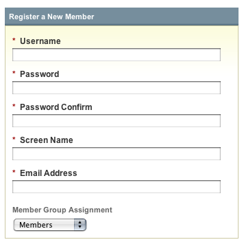 Member Registration Page