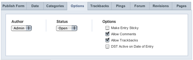 Options Tab