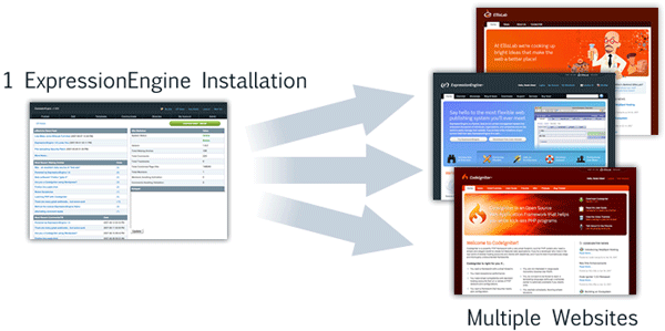 1 ExpressionEngine Installation, Multiple websites