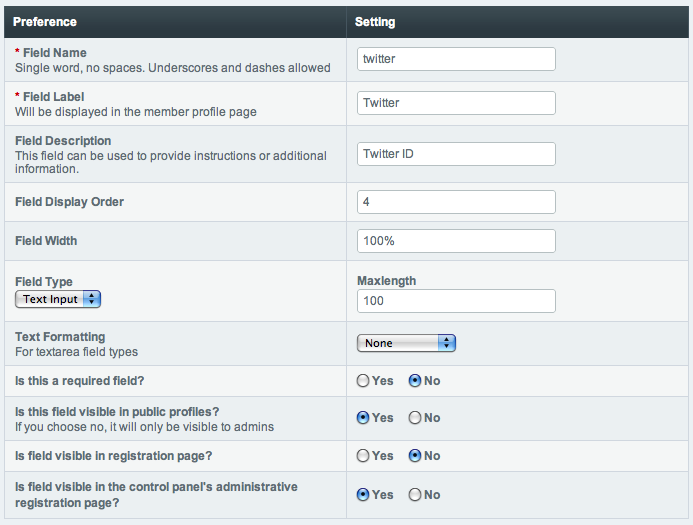 Custom Member Field Edit