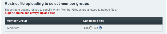 Restrict to select member groups