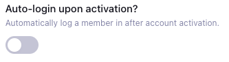 Automatic login after activation